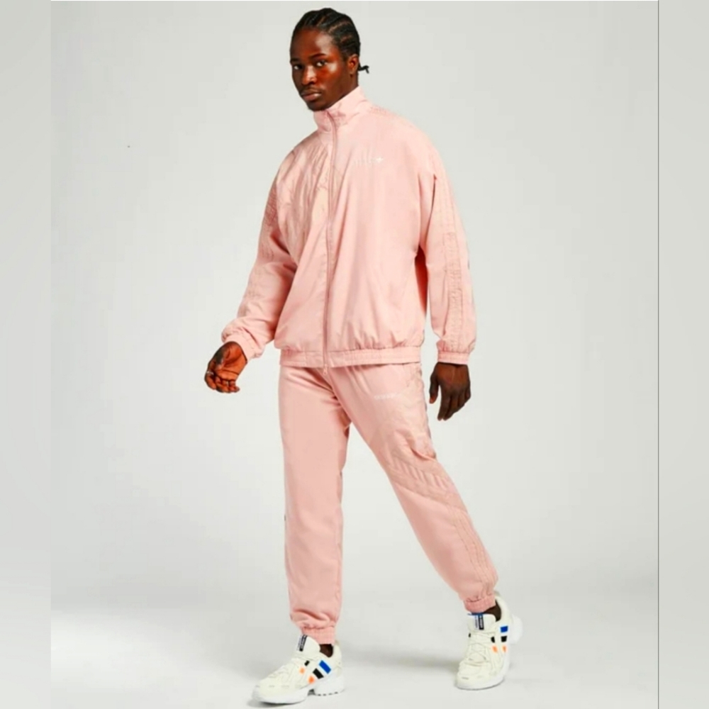 Adidas Originals Pink Spirit/Halo Pink Mens Med & Lg 2pc TrackSuit GL6158 GL6152